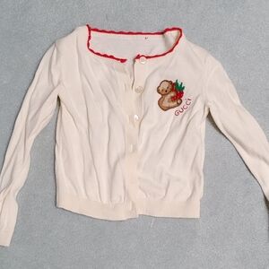 Gucci Cream Cardigan with Red Accents